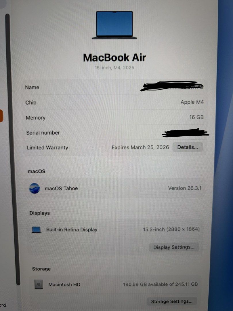 Apple MacBook Air M4 15Inch454007212716871683