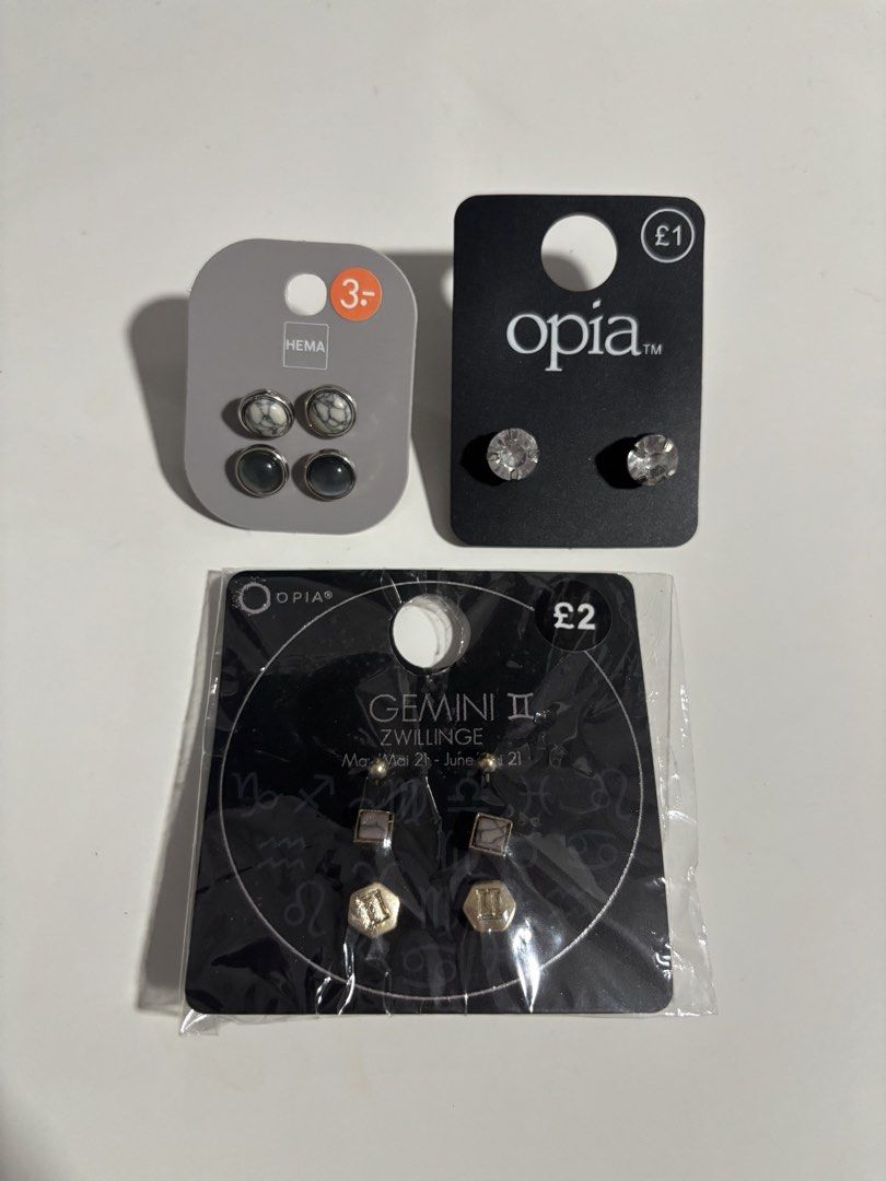 Assorted Ear Studs Bundle (Category: Earrings) located in Singapore. Submitted by krminymph (Listing ID 1426550894, Image 1). Description: ❥ new and unused ❥ selling all 3 for $5 .