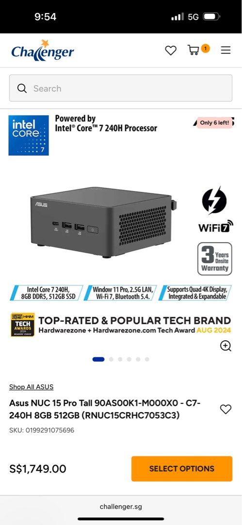 ASUS NUC 15 PRO Mini PC413297470887710721