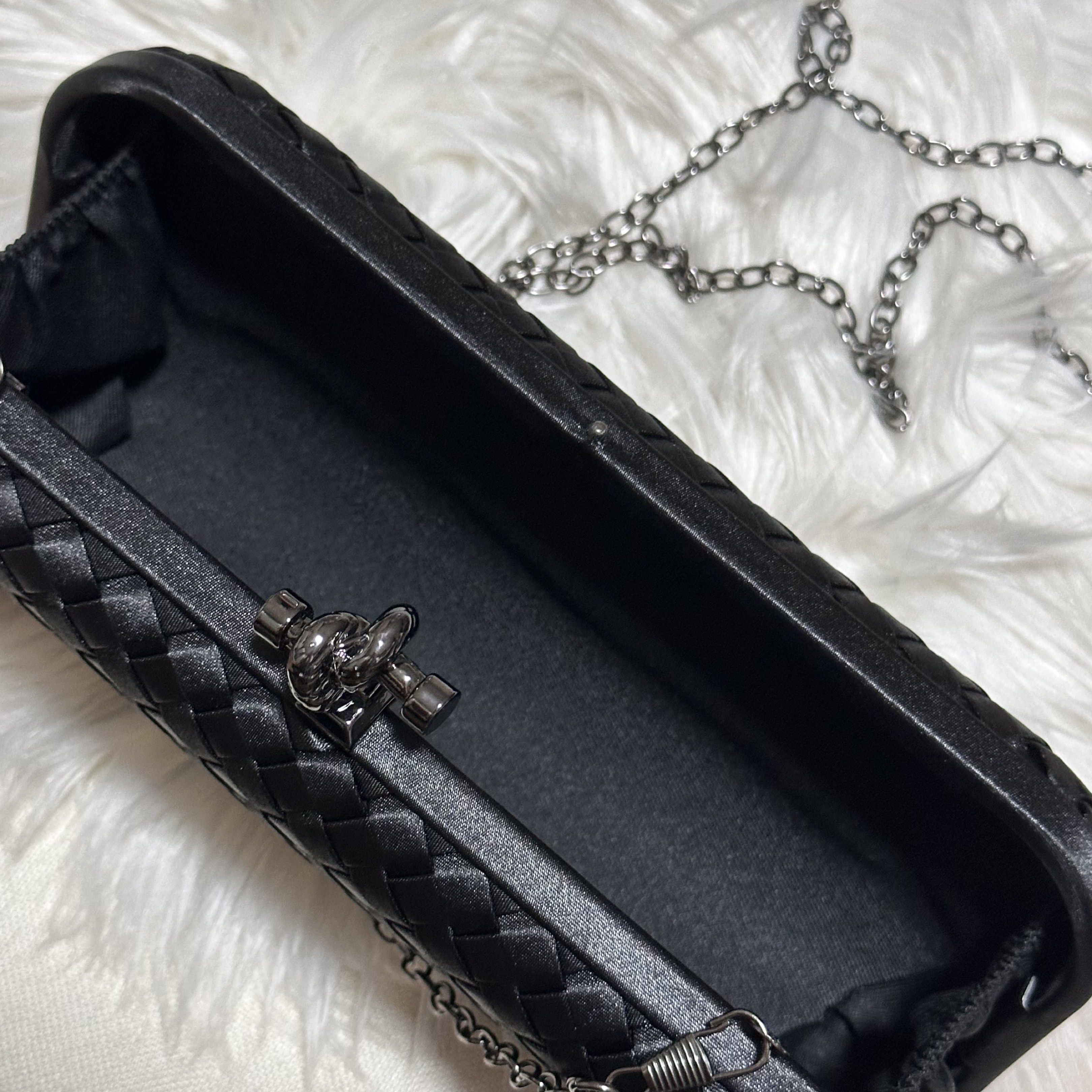 Black long woven clutch bag (Category: Clutches) located in Marikina City. Submitted by sol.collective (Listing ID 1426518171, Image 2). Description: 23*5*10 cm Black ▪️can fit up to iPhone Pro Max ▪️color varies from different lighting ▪️actual photos of product posted ▪️can do same-day delivery ❓Asking for LAST PRICE? 🌷less ₱100 from original price posted 💵 Mode of Payment: BPI or GCash PASS TO LOW-BALLERS ‼️ .