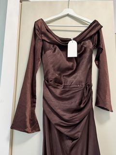 meshki brown velvet dress Paulina Velvet Strapless Mini Dress / Wine | MESHKI main image 0