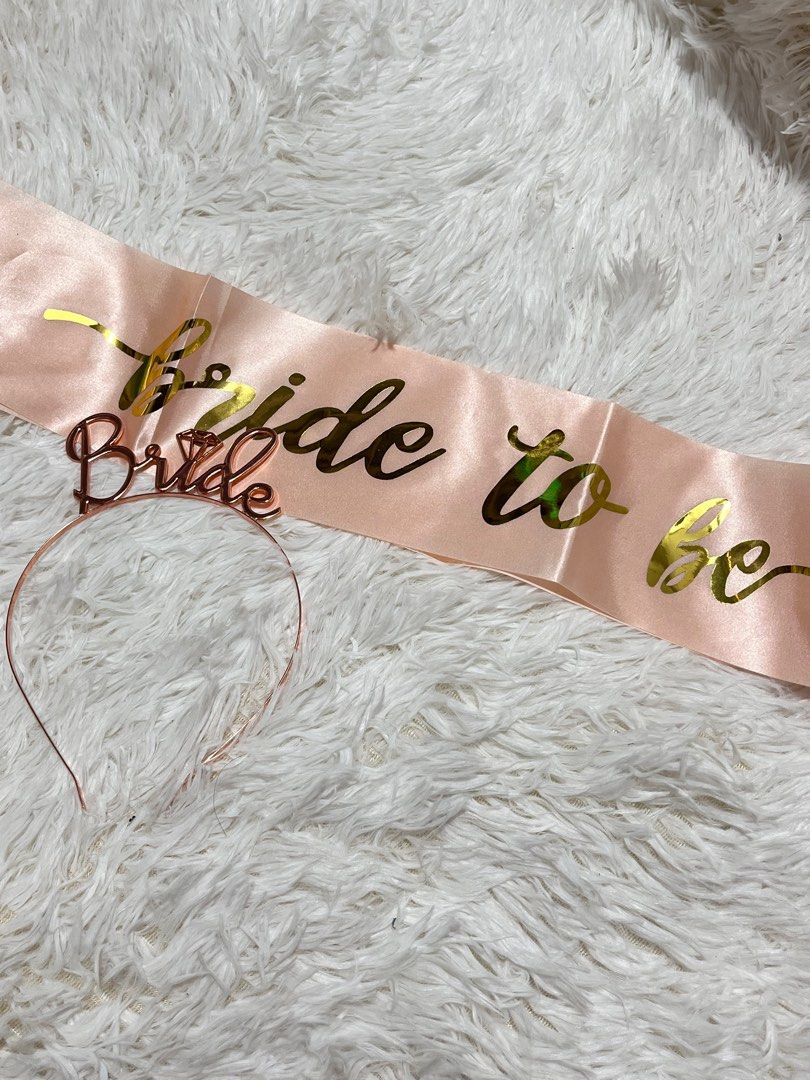 Bride to Be Sash and Headband (Category: Hair Accessories) located in Las Pinas. Submitted by scarlet_stuff (Listing ID 1426570199, Image 1). Description: used once.