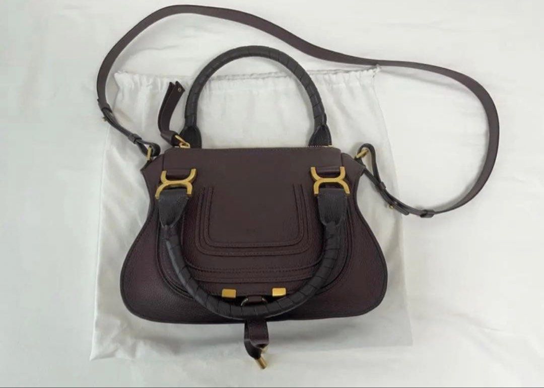 Chloe Small Marcie Two Way Deep Violine (Category: Luxury Bags & Wallets) located in Las Pinas. Submitted by daisuki_japan_luxury_by_reiko (Listing ID 1426387902, Image 3). Description: Limited Time Price Reduction Chloe Chloe Marcie Small shoulder bag in grained calfskin Color: Deep Violine Purchased in November 2024 and used 2 times. Comes with original dust bag and authenticity card. —-Product Description—- Main material: Calfskin Main lining: