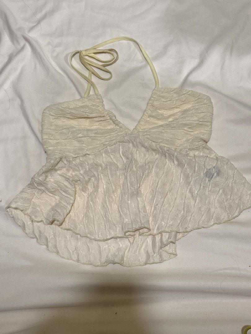 Cream Halter Top (Category: Sleeveless) located in Manila. Submitted by halsea (Listing ID 1426517353, Image 1). Description: m-l used once only.