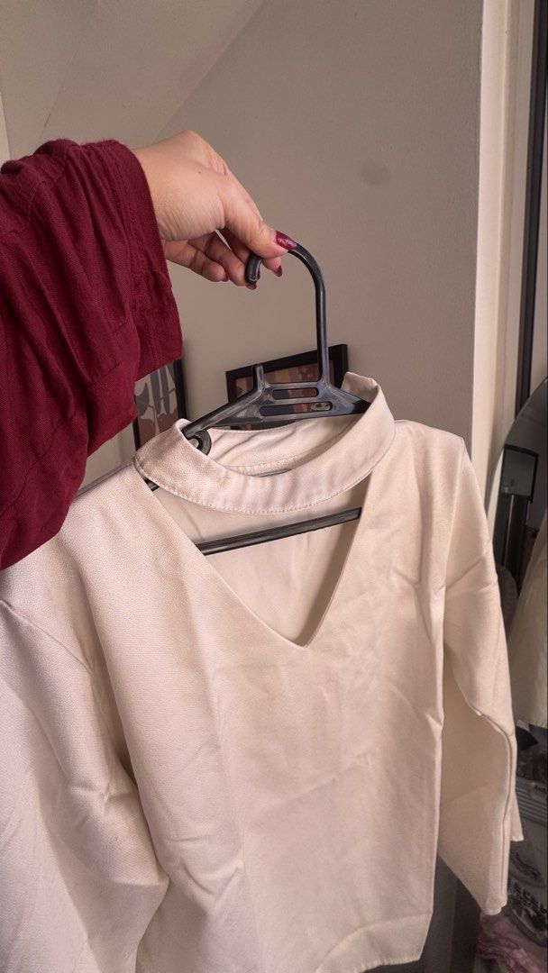 Cream-colored Long Sleeve Blouse for office (Category: Blouses) located in Manila. Submitted by cleanupmode1993 (Listing ID 1426479402, Image 2). Description: .