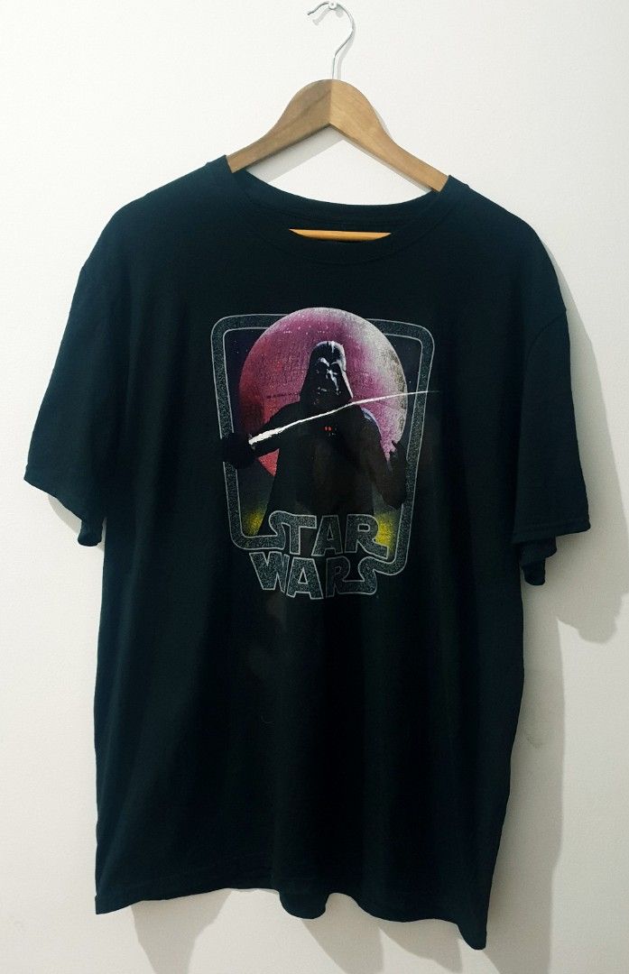 Darth Vader (Category: Tshirts & Polo Shirts ) located in Taguig. Submitted by wethrifting2021 (Listing ID 1426566171, Image 1). Description: Item: Darth Vader🔥 Size: OPT Funko (XL) Width: 23.5 Length: 30.5 Condition: Excellent Issue: Uneven Faded on shirts SWIPE MORE DETAILS. DM to purchase 📩.
