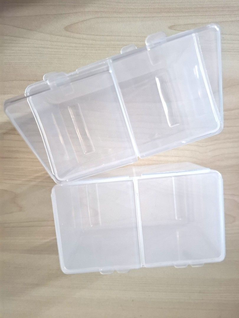 Double grid Storage box (Category: Storage Boxes & Baskets) located in Quezon City. Submitted by an.marie (Listing ID 1426475524, Image 2). Description: Clear storage containers. Durable plastic. Ideal for organizing small items. See-through design..