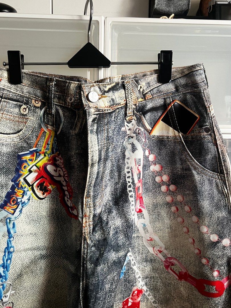 POLYCHROME GUMMY DENIM PANTS - FEINICKÖ