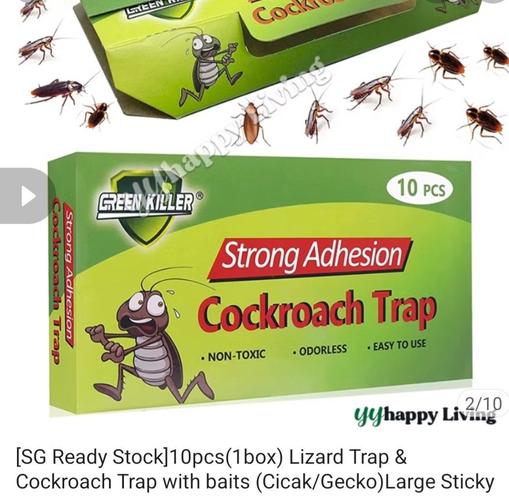 Green Killer Cockroach & Lizard Trap - 10pcs, Furniture & Home Living ...