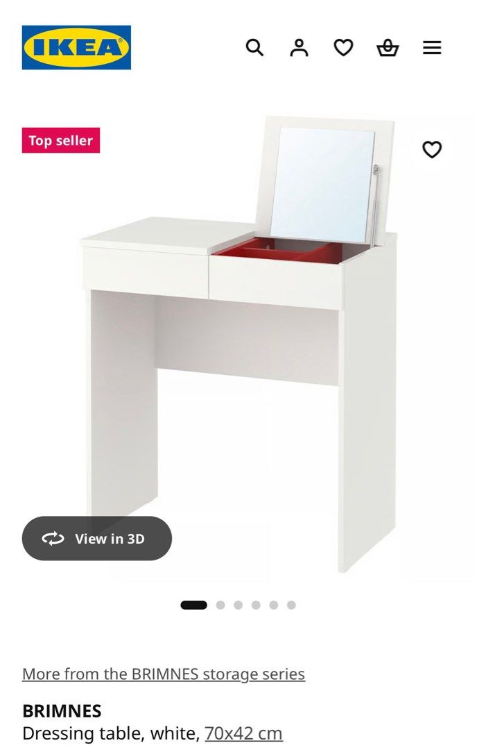 IKEA BRIMNES Dressing Table - Black, Furniture & Home Living, Furniture ...