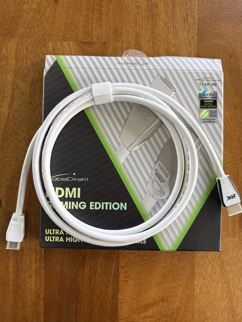 KabelDirekt HDMI 8K Gaming Edition Cable - White 2 meter