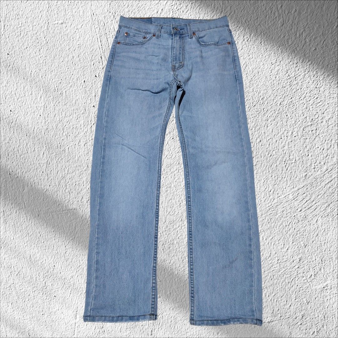 Levi's 505 Regular Fit Jeans W29 L32 (Category: Jeans) located in Manila. Submitted by anthonig (Listing ID 1426434278, Image 1). Description: Light blue Levi's 505 regular fit jeans. Features a button fly and classic five-pocket design. The jeans have a W29 L32 size. The Levi's red tab is visible on the back pocket. Price: 680 pesos Condition: 9/10 Issues: none PM if interested or for inquiries Meetups within MANILA only Can do shipping at buyer