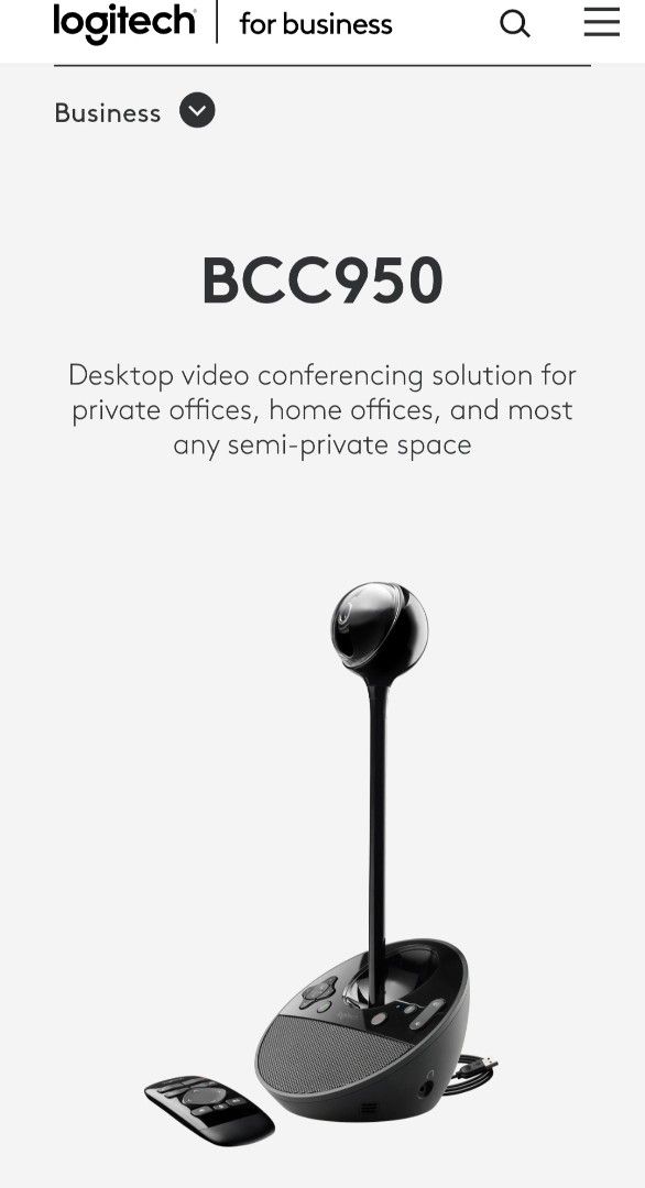 Logitech BCC950 Desktop Video Conferencing Solution458357047339274240