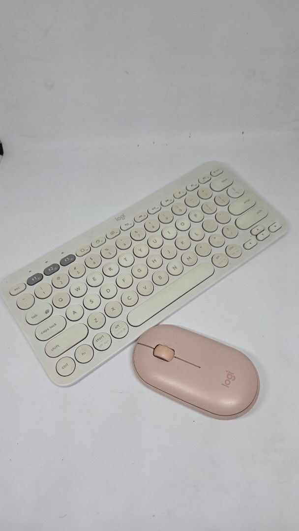 Logitech K380 and Pebble 2 (Category: Computer Keyboard) located in Manila. Submitted by ecdeals (Listing ID 1426522612, Image 1). Description: Selling our white lightly usedLogitech K380 and Rose Pink Pebble 2 Mouse as pack for 1.3k.