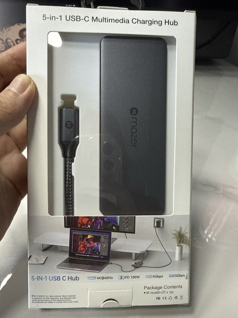 Mazer InfiniteLinkPro 5-in-1 USB-C Hub multimedia charging hub