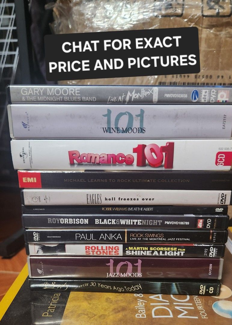 Music CDs and DVDs - Various Artists (Category: CDs & DVDs) located in Mandaluyong City. Submitted by dansan69 (Listing ID 1426393832, Image 2). Description: Decluttering. ⚠️Price is just for attention. ALL UNTESTED. We don't have a CD player anymore to test.⚠️ Varies between Unopened > Light Used > Heavily Used. Ask specific Titles for price and additional pictures. Price can be negotiable. 🛑 Shipping is shouldered by Buyer. - Lalamove / J&T 🛑