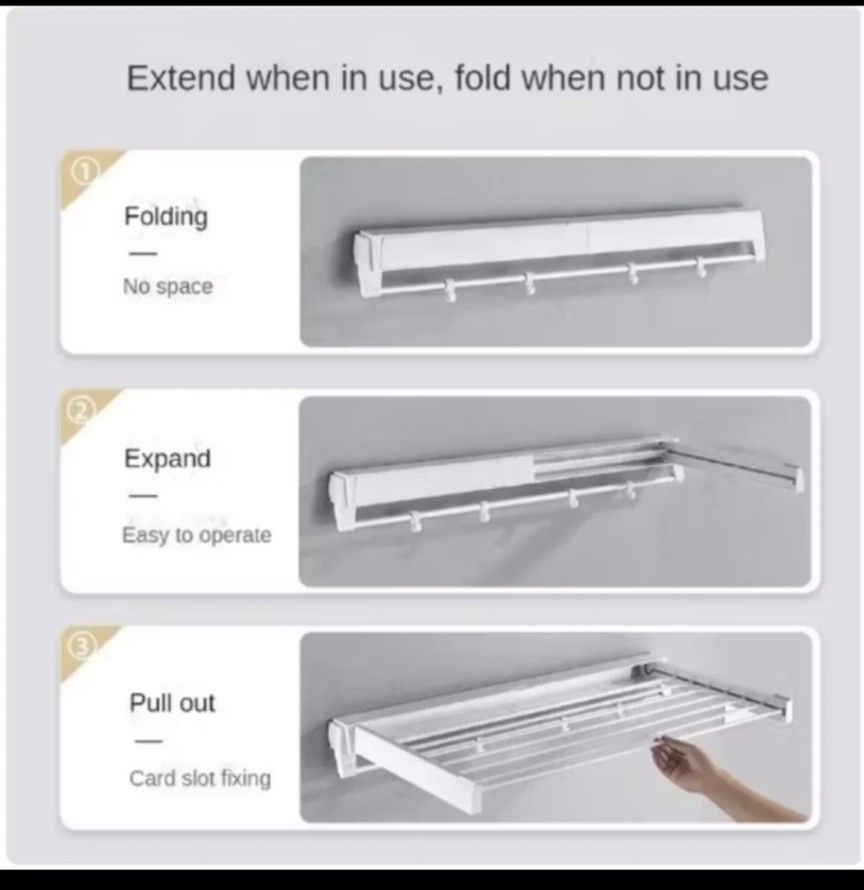 New Retractable Clothes Drying Rack441951039972321281