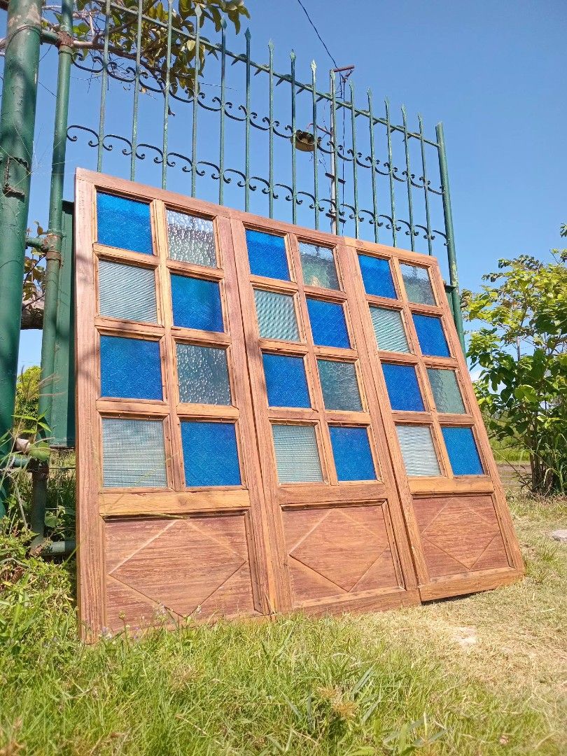 Old Molave French Type 3D Stain Glass Windows (Category: Other Home Decor) located in San Fernando. Submitted by josephtanjuaquio (Listing ID 1426452279, Image 2). Description: Old Molave French Type 3D Stain Glass Windows 19.5in x 52in per panel 12 panels available All exellent condition Intact frames Rare old molave wood (Restored) DM/PM for interested 📩 We ship nationwide Please like and share our Facebook page "Kalumaan Antiques Shop Atbp. "