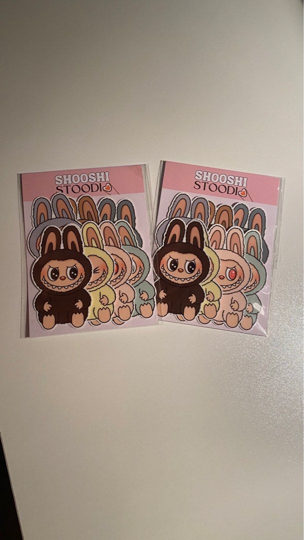 Popmart Labubu have a seat Stickers (Category: Designer & Blind Box Toys) located in Paranaque City. Submitted by janelaaa_ (Listing ID 1426576285, Image 1). Description: - 25 each sticker. 160 for a set of 7 stickers - Perfect for your ipad, laptop, journal, and more! % 30 php each % matte vinyl stickers & scratch proof & water resistant message me here or @shooshi.stoodio on IG to order! disclaimer: this is not an official Pop Mart product. all