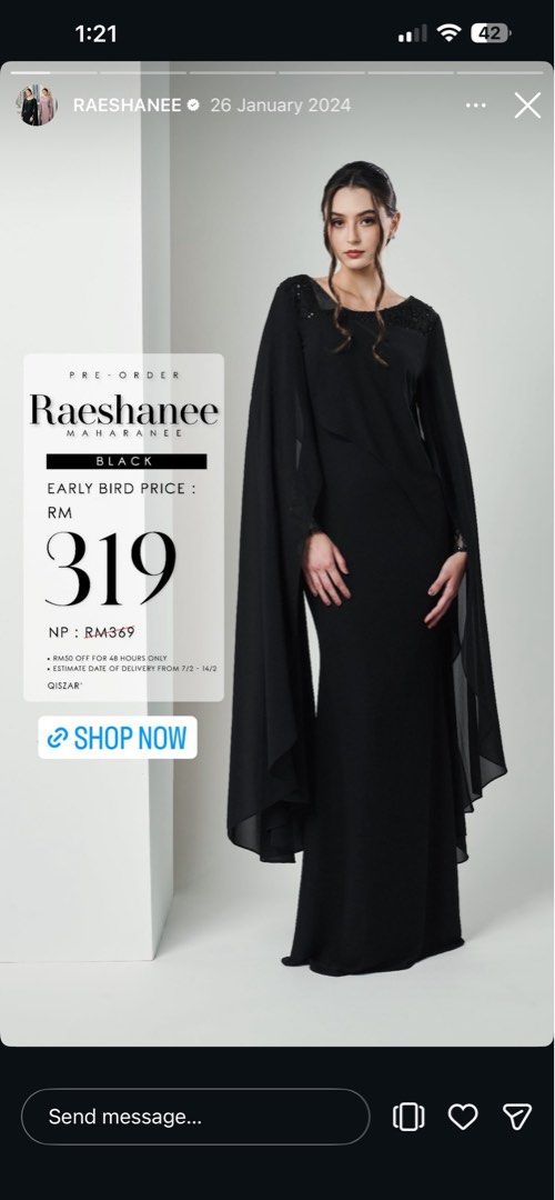 Raeshanee Maharanee (Category: Baju Kurung & sets) located in Senawang. Submitted by esh4sure (Listing ID 1426565310, Image 1). Description: Can nego! .