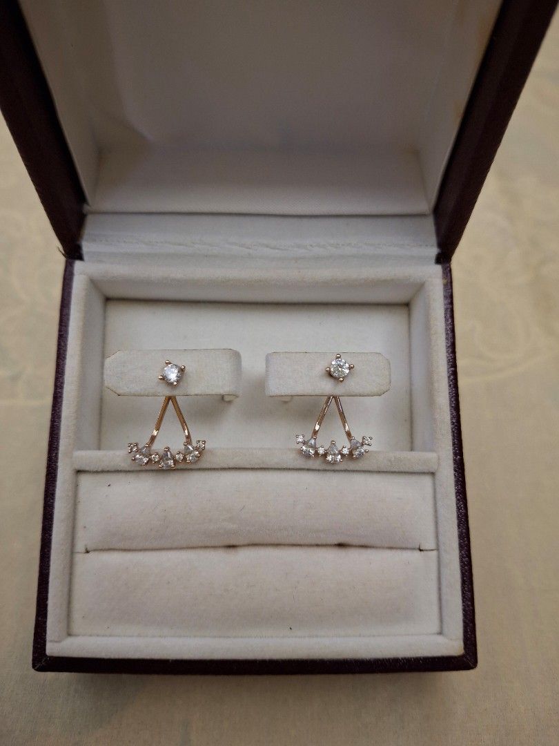 Rose gold diamond Cluster Earring Jacket Studs (Category: Earrings) located in Pasig City. Submitted by keekeedee (Listing ID 1426496997, Image 2). Description: Stud Earrings with sparkling cubic zirconia Ear Enhancer – Rosegold .