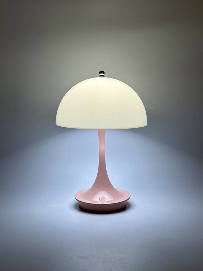 Sakura Pink Panthella Danish Scandinavian Rechargeable LED Lamp (Repro) (Category: Lighting) located in Manila. Submitted by staylit.ph (Listing ID 1426530566, Image 3). Description: Sakura Pink Panthella Danish Scandinavian Rechargeable LED Lamp (Repro) • PhP950 (Brand New with Box) • Dimensions: 9”H x 6.5”W • Features: Three Dimmable Light Modes (Warm, Cool, White), Translucent Shade providing soft diffused glow • Colors: White Head, Pink Stem 