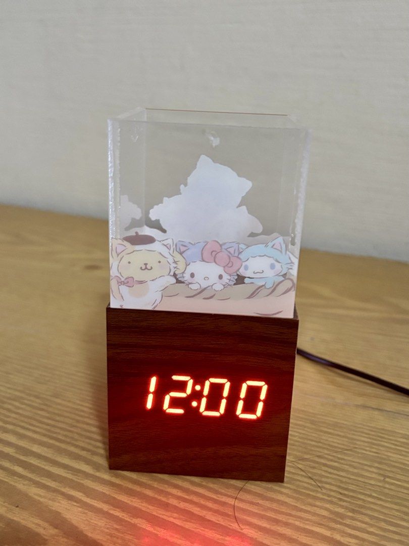 Sanrio Digital Clock with Figurine Display Case, Furniture & Home ...