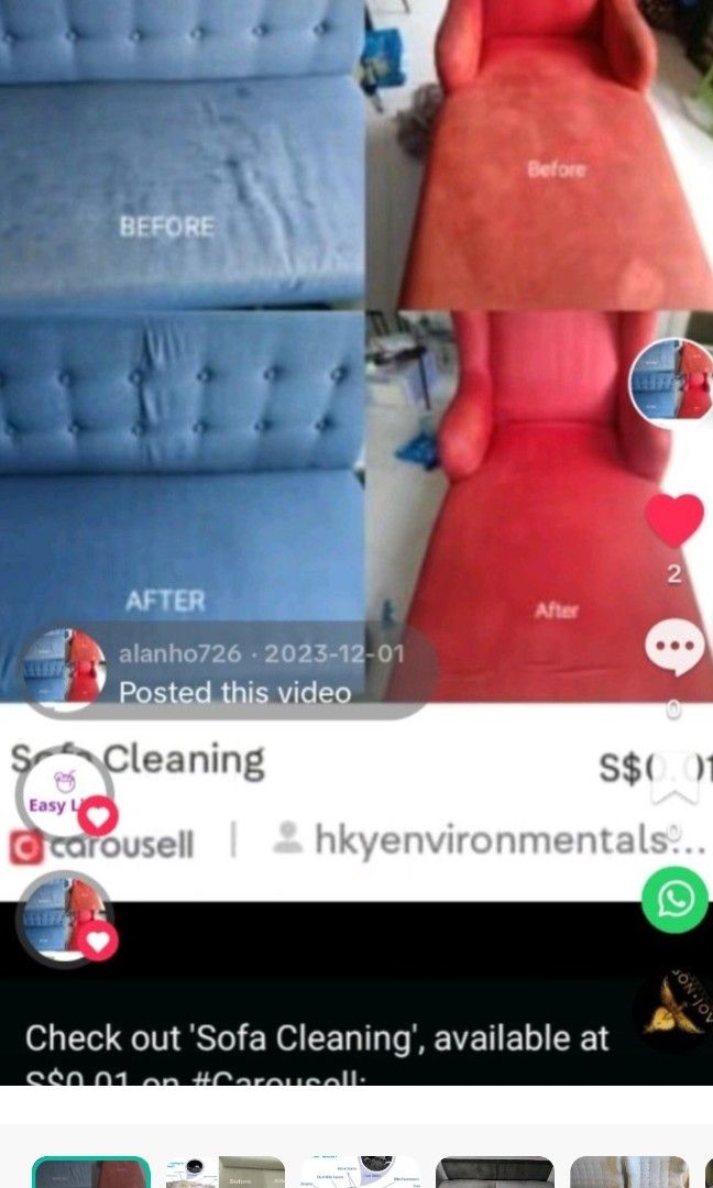 Sofa (Category: Deep Cleaning Services) located in Singapore. Submitted by hkyenvironmentalservices (Listing ID 1426411237, Image 3). Description: HKY Environmental Services provides reliable and professional deep cleaning solutions for HDB & Condo units across Singapore. We focus on deep cleaning, stain removal, odour removal, and restoring cleanliness for a healthier home environment. 🧼 OUR SERVICES 🪟 Curtain Steaming (dust, odour, allergen r