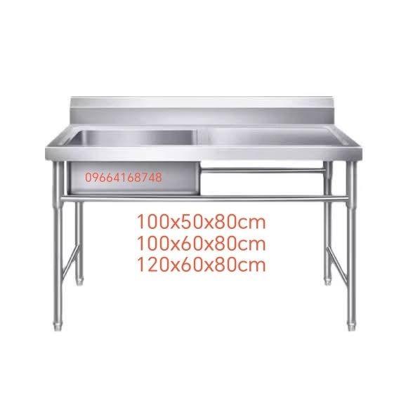Stainless Steel Commercial Kitchen Sink (Category: Bathroom & Kitchen Fixtures) located in Manila. Submitted by davearonda40644 (Listing ID 1426488980, Image 1). Description: Commercial-grade stainless steel kitchen sinks available in various sizes. Options include single, double, and triple basin configurations. Dimensions available are: 100x50x80cm, 100x60x80cm, 120x60x80cm, 50x50x80cm, and 175x60x80cm. Features a sturdy stainless steel frame a