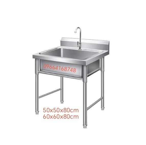 Stainless Steel Commercial Kitchen Sink (Category: Bathroom & Kitchen Fixtures) located in Manila. Submitted by davearonda40644 (Listing ID 1426488980, Image 2). Description: Commercial-grade stainless steel kitchen sinks available in various sizes. Options include single, double, and triple basin configurations. Dimensions available are: 100x50x80cm, 100x60x80cm, 120x60x80cm, 50x50x80cm, and 175x60x80cm. Features a sturdy stainless steel frame a