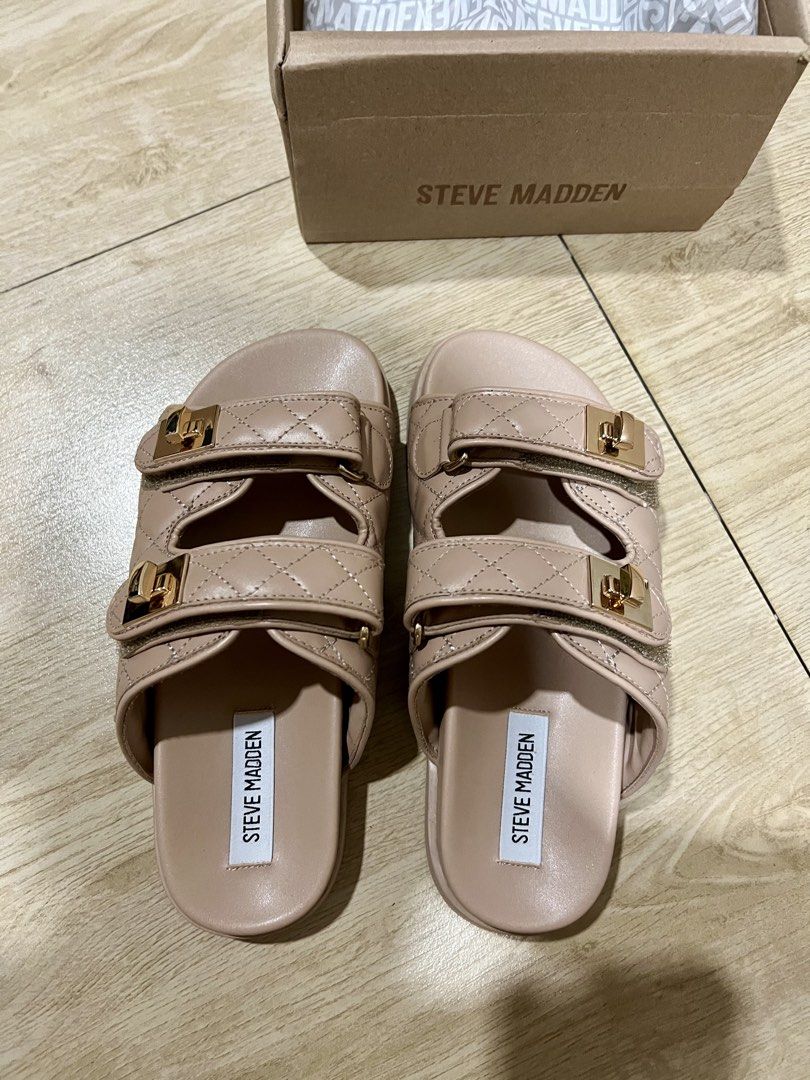 Steve Madden Quilted Sandals (Category: Flats & Sandals) located in Mandaluyong City. Submitted by momsycles (Listing ID 1426398917, Image 1). Description: Brand new.