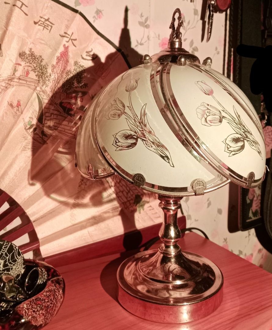 Vintage Tulip Table Lamp (Category: Lighting) located in Santa Rosa. Submitted by kimyalei (Listing ID 1426508975, Image 1). Description: It has a missing glass shield. but the lamp works, you just need to buy a new bulb since humina na ung bulb. .