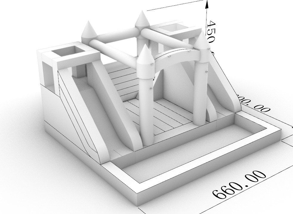 White Castle Bounce House with Slides (Category: Infant Playtime) located in Quezon City. Submitted by flacko1998 (Listing ID 1426398877, Image 3). Description: Inflatable bounce house features a castle design with two slides. It has dimensions of 660.00 x 600.00 x 450.00. It includes a climbing area and a spacious bouncing area..