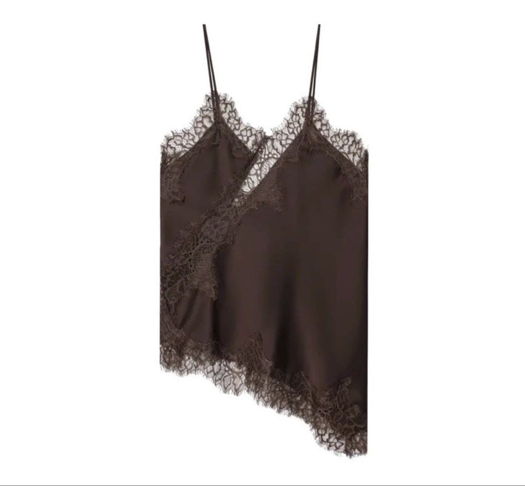 Shein Brown Lace Trim Camisole (Category: Sleeveless) located in Manila. Submitted by prelovedbyeunn (Listing ID 1426621798, Image 1). Description: - Only used once.