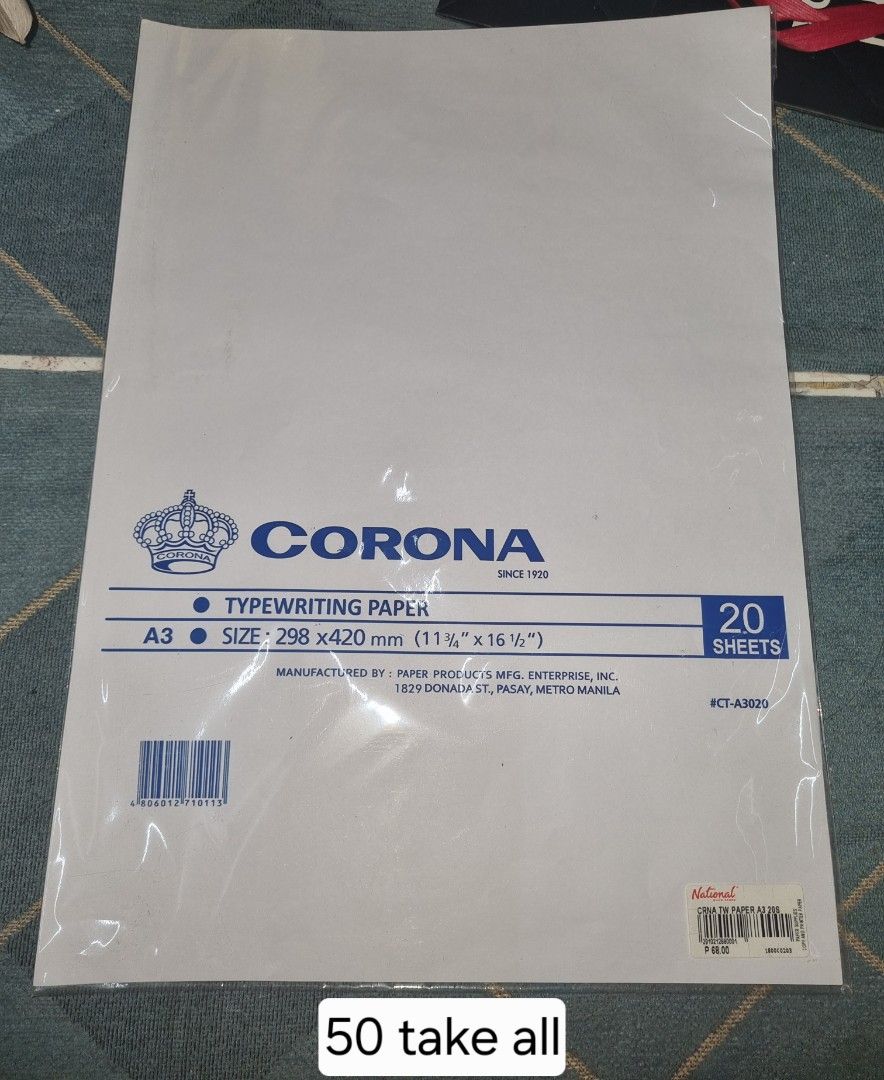 Corona typewriting paper - Take all (Category: Stationery & School Supplies) located in Manila. Submitted by skessau (Listing ID 1426589064, Image 1). Description: Rfs: need funds.