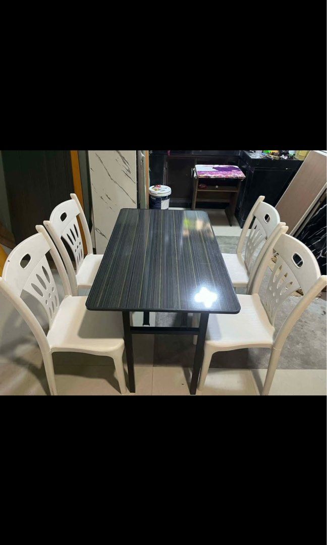 Dining Table Set hampas chairs and folding table (Category: Tables & Sets) located in Manila. Submitted by kellychz (Listing ID 1426750047, Image 2). Description: Hampas chairs and folding table maganda at super mura order now, deliver now cod or gcash brand new.