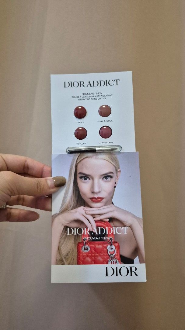 Dior Addict Lipstick Sample (Category: Makeup) located in Bacoor. Submitted by jaizalouriz (Listing ID 1426691514, Image 1). Description: please choose which set you like when you order po. these are Dior lipstick samples and are guaranteed authentic kasi kasama po ito nung bumili ako ng Dior 😊.