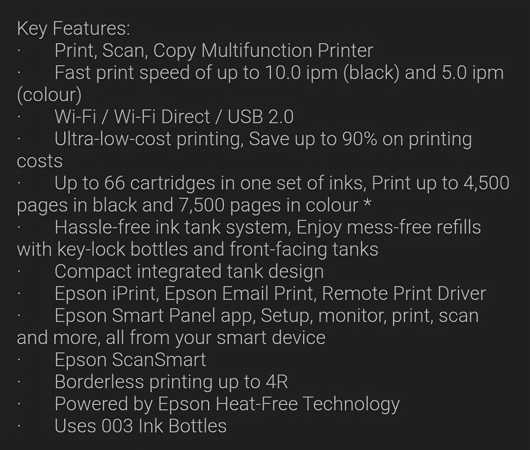 Epson EcoTank L3250 All-in-One Printer473151650619740163