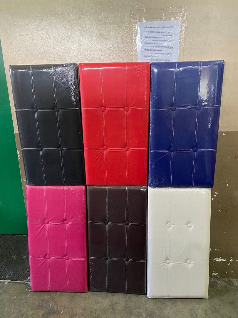 Foldable storage sofa box (Category: Storage Boxes & Baskets) located in Manila. Submitted by jelai.cybyb (Listing ID 1426784888, Image 2). Description: Foldable storage ottoman features a buttoned top and is available in various colors. It can be used as a seat or for storing items. The ottoman has a brown exterior and a black interior. It is a versatile piece of furniture suitable for any room..