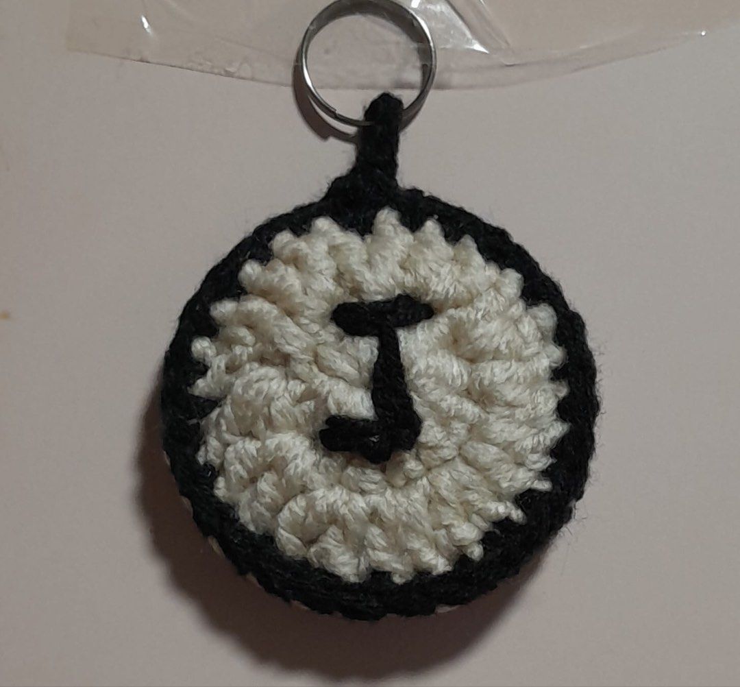 Handmade Crochet Keychain with Letter 'J', Hobbies & Toys, Stationery ...