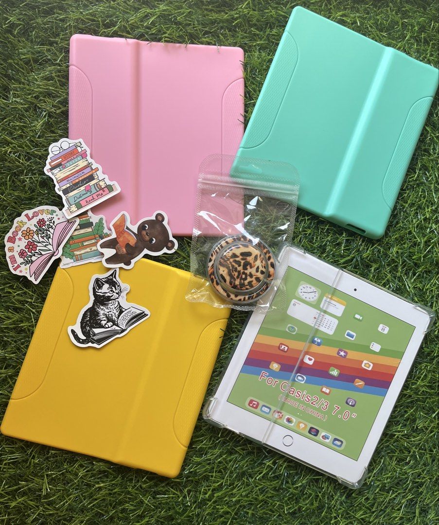 Kindle Case for oasis 2/3 bundle (Category: E-Readers) located in Guiguinto. Submitted by kagandahan.ph (Listing ID 1426644588, Image 1). Description: Take All Hello! Selling in Bundle - Fit for Kindle Oasis 2/3 Price 500 Inclusion ❤️ Pink silicon case ❤️ Mint Green Silicon Case ❤️ yellow silicon case ❤️ stickers ❤️ Clear Case ❤️ Magnetic Popsocket - magnetic ring included Location - Guiguinto, Bulacan 📦Same day delivery via lalamove 📦tiktok ch