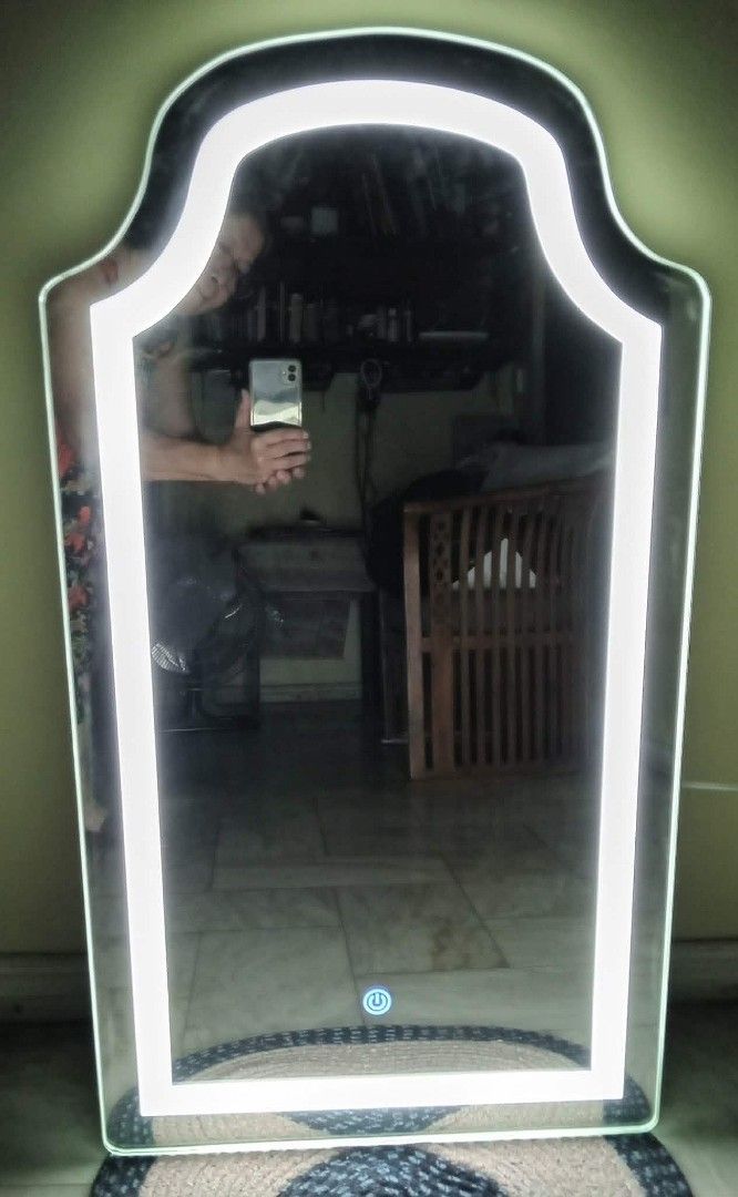 LED Lighted Vanity Mirror (Category: Mirrors) located in Quezon City. Submitted by maxsab (Listing ID 1426734186, Image 2). Description: - Brand new LED light vanity mirror - Single light mode only in daylight - Comes with electrical wiring and plug - Width: 49cm, Height: 89cm - Retail price: ₱9,700 - Reason for selling: Wrong size.