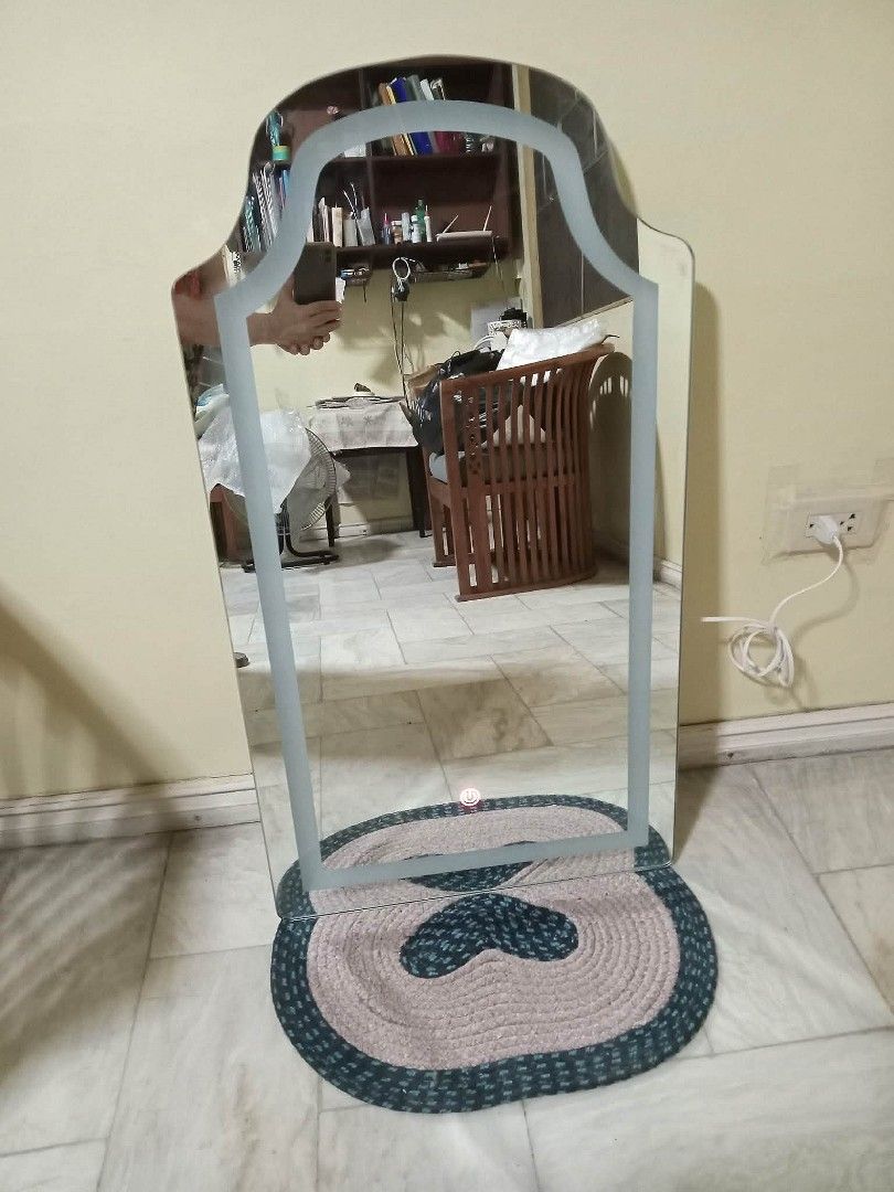 LED Lighted Vanity Mirror (Category: Mirrors) located in Quezon City. Submitted by maxsab (Listing ID 1426734186, Image 1). Description: - Brand new LED light vanity mirror - Single light mode only in daylight - Comes with electrical wiring and plug - Width: 49cm, Height: 89cm - Retail price: ₱9,700 - Reason for selling: Wrong size.