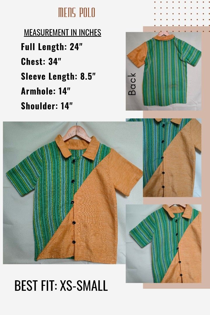 Mens Polo (Category: Tshirts & Polo Shirts ) located in Tabuk. Submitted by BiDing (Listing ID 1426789572, Image 1). Description: ✨Ethnic Loom-Woven Polo ✨ 🌼Beautiful loom-weave fabric with a unique ethnic pattern. Comfortable, breathable, and perfect for everyday wear or styled outfits. ✅ Good condition brand new 📏 Size: Best fit to Small (Kindly check the detailed measurement on the photo) 💰 3500 🔸Payment Methods:Gcash, Paymaya & LBP 🔸Deli