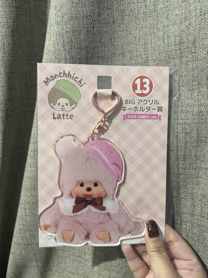 Moncchichi latte kuji (Category: Character Goods) located in Marikina City. Submitted by willowstuff (Listing ID 1426630158, Image 2). Description: All brand new from lottery BIG acrylic keychain 550 Towel 400 Blind pin (2pcs each pack) 400 Marikina Sdd j&t Gcash bpi.