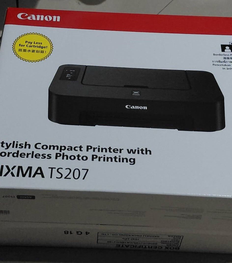 PIXMA TS207 Stylish compact printer with borderless photo printing (Category: Printers, Scanners & Copiers) located in Manila. Submitted by bestfindscorner (Listing ID 1426641848, Image 1). Description: Still available pa po yung dalawang unit. Pero wala na po ink. Thank you! 🙏.