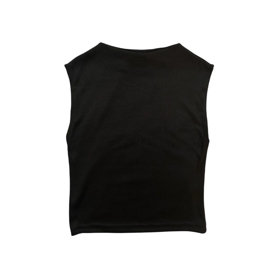 Ribbed Knit Black Sleeveless Cropped Top (Category: Sleeveless) located in Manila. Submitted by do.over (Listing ID 1426605744, Image 1). Description: .