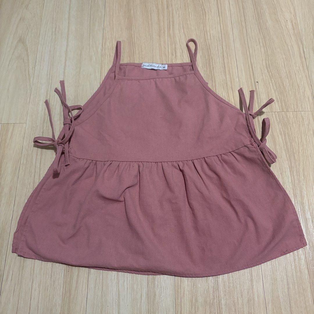 Rose Pink Side Tie Ribbon Halter Top (Category: Sleeveless) located in Marikina City. Submitted by totalgrrl (Listing ID 1426647783, Image 1). Description: rfs: decluttering.