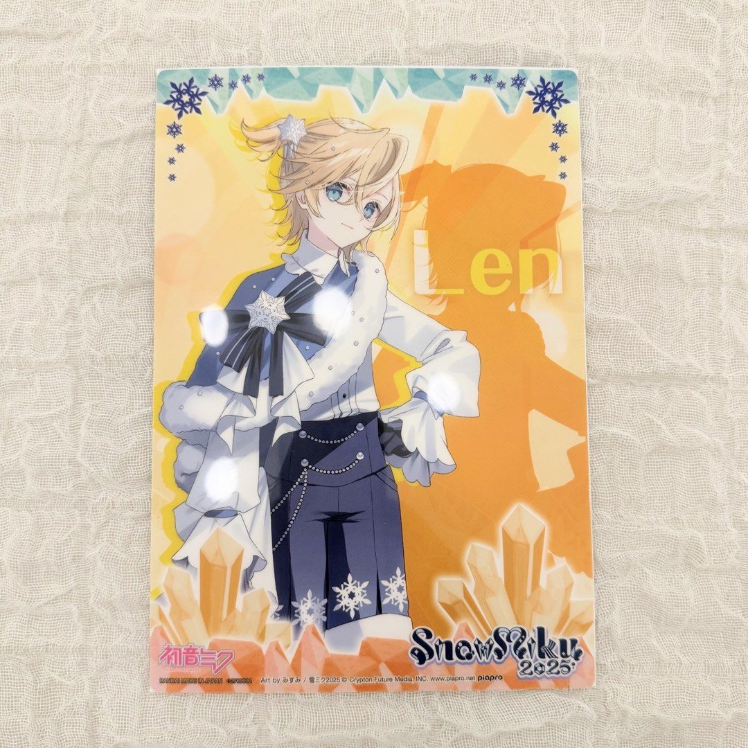 Snow Miku 2025 Kagamine Len Clear Visual Poster (Category: Character Goods) located in Manila. Submitted by na.vi (Listing ID 1426748145, Image 1). Description: .