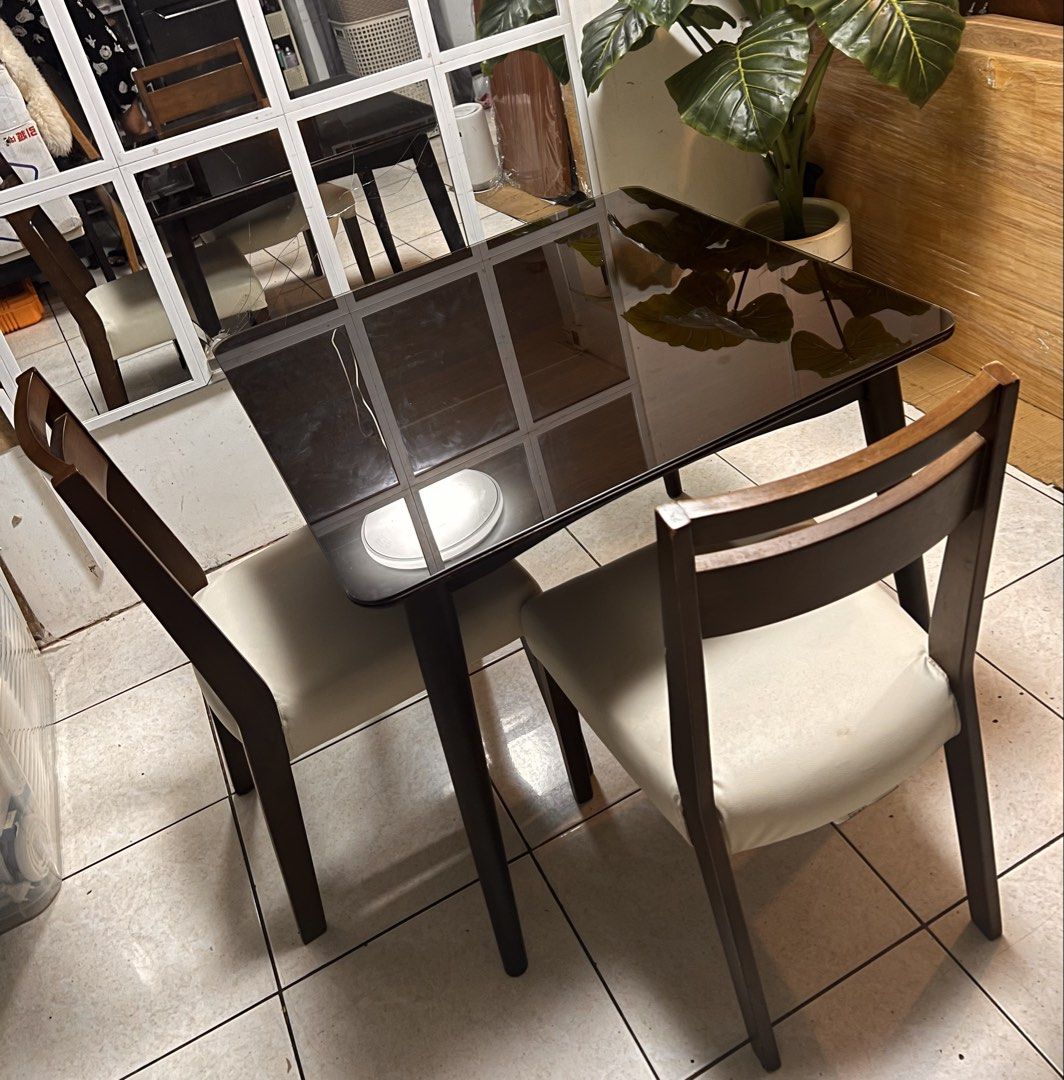 Solid Wood Dining Table With Top Glass Japan (Category: Tables & Sets) located in Manila. Submitted by LuxuryGoodiesPh (Listing ID 1426753896, Image 1). Description: .
